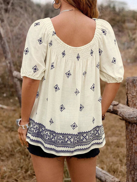 PLUS SIZE Arya Top - Cream-Plus Size Tops- Boheme Junction