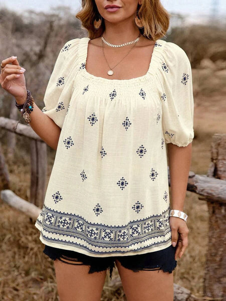 PLUS SIZE Arya Top - Cream-Plus Size Tops- Boheme Junction