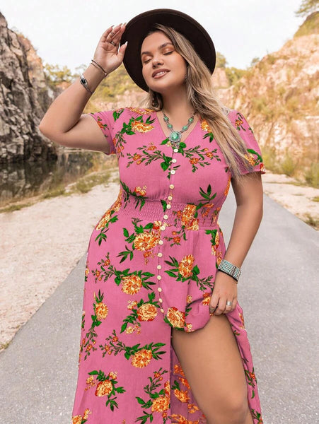 PLUS SIZE Evan Maxi Dress - Candy-Plus Size Dresses- Boheme Junction
