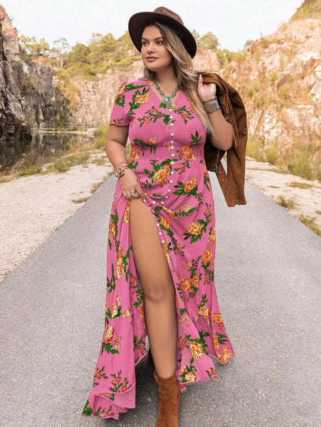 PLUS SIZE Evan Maxi Dress - Candy-Plus Size Dresses- Boheme Junction