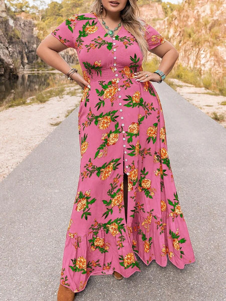 PLUS SIZE Evan Maxi Dress - Candy-Plus Size Dresses- Boheme Junction