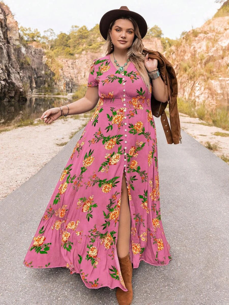 PLUS SIZE Evan Maxi Dress - Candy-Plus Size Dresses- Boheme Junction