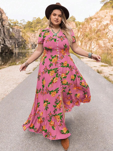 PLUS SIZE Evan Maxi Dress - Candy-Plus Size Dresses- Boheme Junction