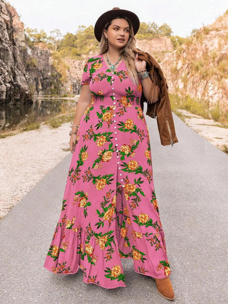 PLUS SIZE Evan Maxi Dress - Candy-Plus Size Dresses- Boheme Junction