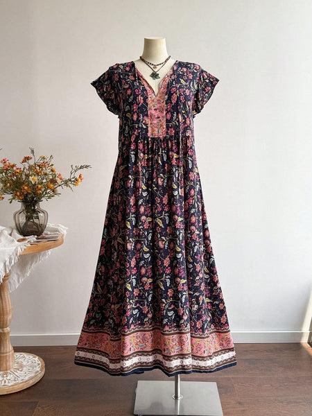 PLUS SIZE Cory Maxi Dress - Navy-Plus Size Dresses- Boheme Junction