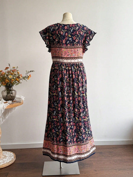 PLUS SIZE Cory Maxi Dress - Navy-Plus Size Dresses- Boheme Junction