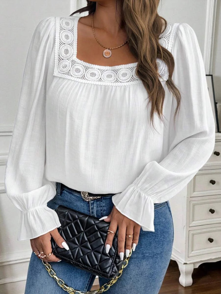 PLUS SIZE Pia Top - White-Plus Size Tops- Boheme Junction