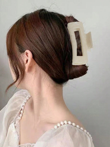 SAV Hair Claw Clip - White-Women Hair Accessories- Boheme Junction