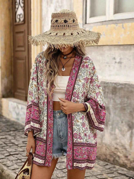 KRISTA Kimono - Pink-Women Beachwear- Boheme Junction