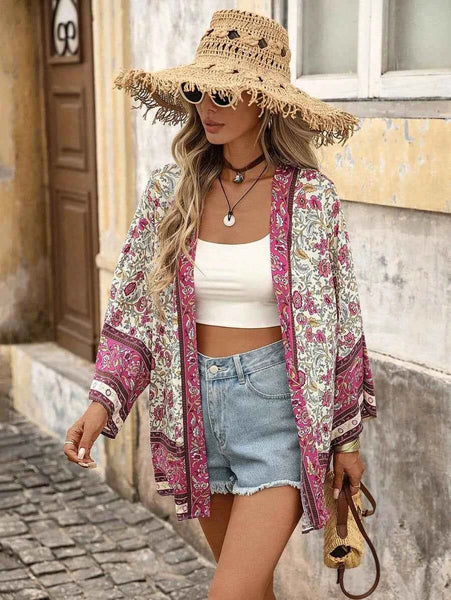 KRISTA Kimono - Pink-Women Beachwear- Boheme Junction