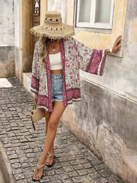 KRISTA Kimono - Pink-Women Beachwear- Boheme Junction
