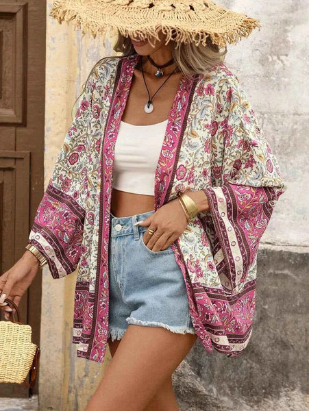 KRISTA Kimono - Pink-Women Beachwear- Boheme Junction