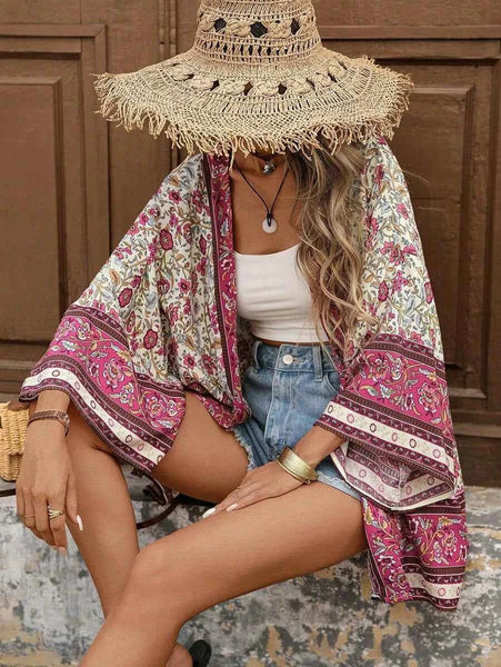 KRISTA Kimono - Pink-Women Beachwear- Boheme Junction