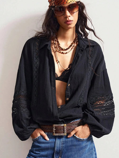 SAHARA Top - Black-Women Tops, Blouses & Tee- Boheme Junction