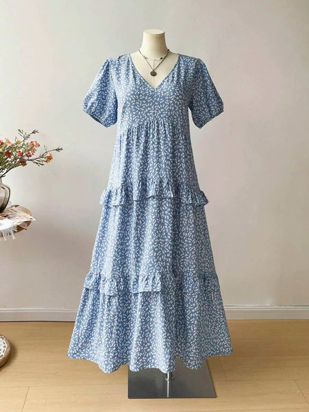 PLUS SIZE Aiden Maxi Dress - Blue-Plus Size Dresses- Boheme Junction