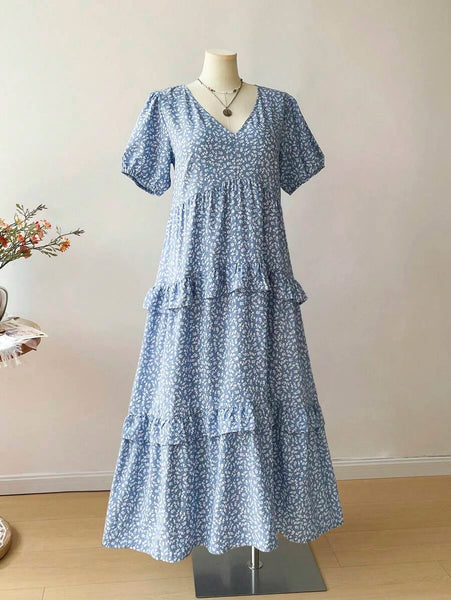 PLUS SIZE Aiden Maxi Dress - Blue-Plus Size Dresses- Boheme Junction