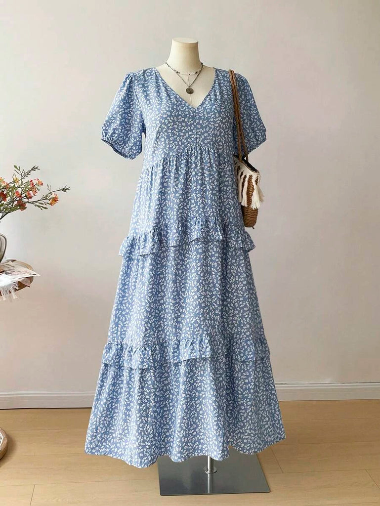 PLUS SIZE Aiden Maxi Dress - Blue-Plus Size Dresses- Boheme Junction