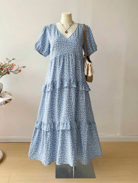 PLUS SIZE Aiden Maxi Dress - Blue-Plus Size Dresses- Boheme Junction