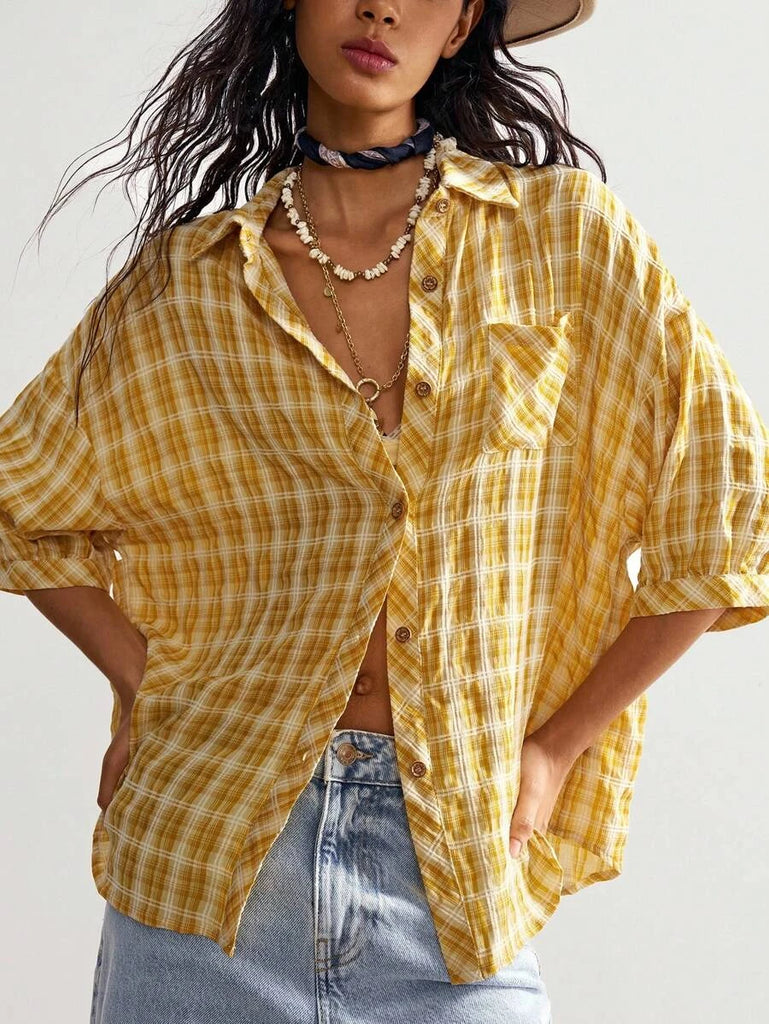 HAZEL Top - Yellow-Women Tops, Blouses & Tee- Boheme Junction