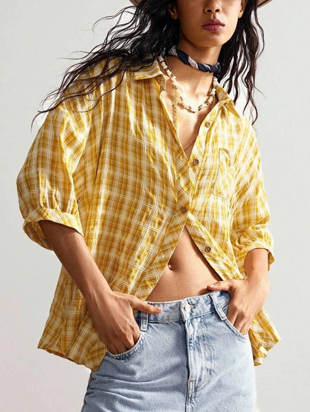 HAZEL Top - Yellow-Women Tops, Blouses & Tee- Boheme Junction