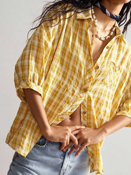 HAZEL Top - Yellow-Women Tops, Blouses & Tee- Boheme Junction