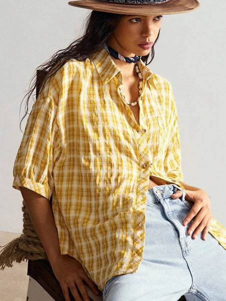 HAZEL Top - Yellow-Women Tops, Blouses & Tee- Boheme Junction