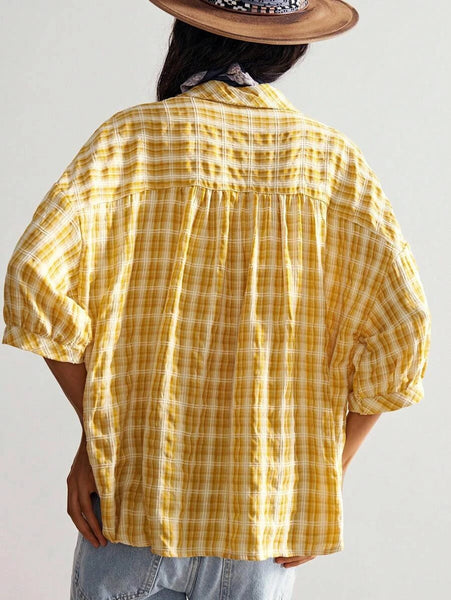 HAZEL Top - Yellow-Women Tops, Blouses & Tee- Boheme Junction