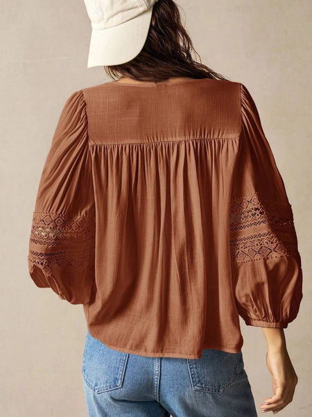 DANA Top - Brown-Women Tops, Blouses & Tee- Boheme Junction