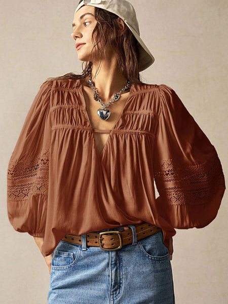 DANA Top - Brown-Women Tops, Blouses & Tee- Boheme Junction