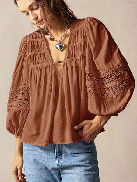 DANA Top - Brown-Women Tops, Blouses & Tee- Boheme Junction