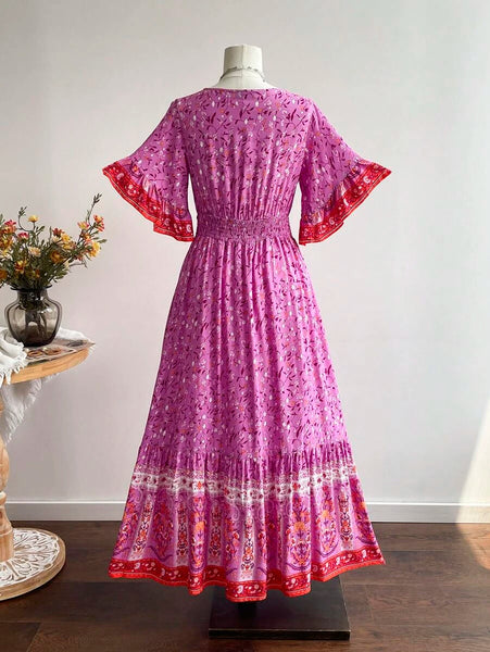 CHANTELLE Maxi Dress - Pink-Women Dresses- Boheme Junction