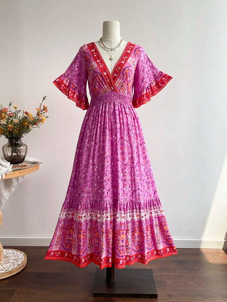 CHANTELLE Maxi Dress - Pink-Women Dresses- Boheme Junction