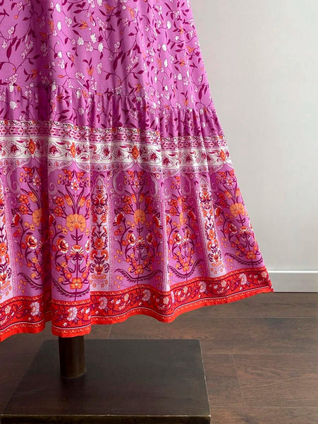 CHANTELLE Maxi Dress - Pink-Women Dresses- Boheme Junction