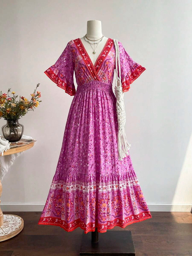 CHANTELLE Maxi Dress - Pink-Women Dresses- Boheme Junction