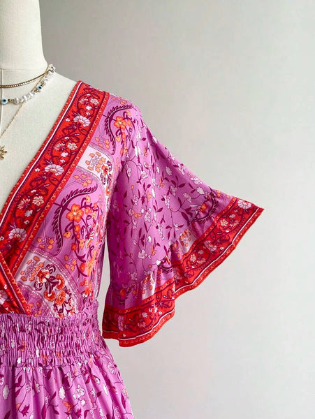 CHANTELLE Maxi Dress - Pink-Women Dresses- Boheme Junction