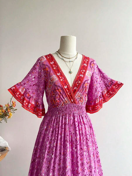 CHANTELLE Maxi Dress - Pink-Women Dresses- Boheme Junction