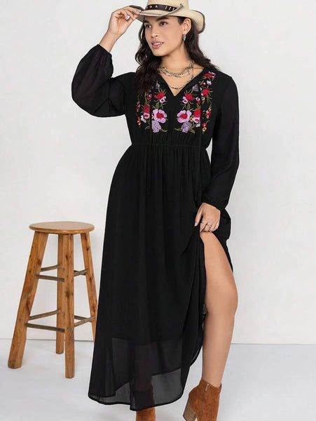 PLUS SIZE Celaeno Maxi Dress - Black-Plus Size Dresses- Boheme Junction