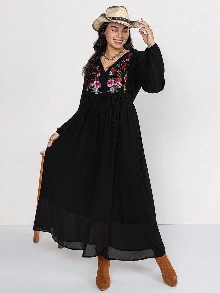 PLUS SIZE Celaeno Maxi Dress - Black-Plus Size Dresses- Boheme Junction