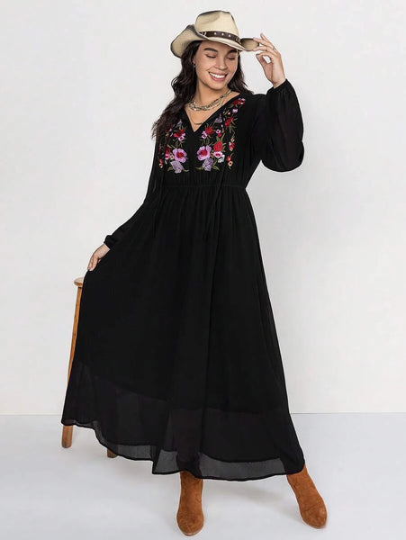 PLUS SIZE Celaeno Maxi Dress - Black-Plus Size Dresses- Boheme Junction