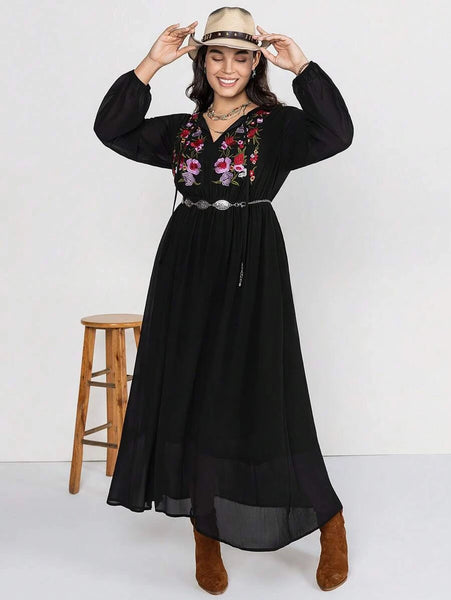 PLUS SIZE Celaeno Maxi Dress - Black-Plus Size Dresses- Boheme Junction