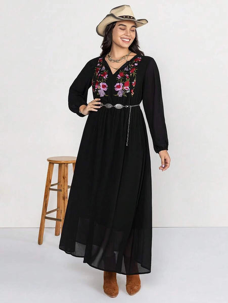PLUS SIZE Celaeno Maxi Dress - Black-Plus Size Dresses- Boheme Junction