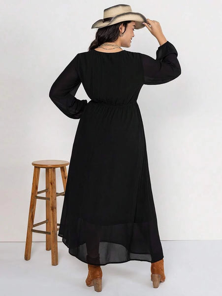 PLUS SIZE Celaeno Maxi Dress - Black-Plus Size Dresses- Boheme Junction