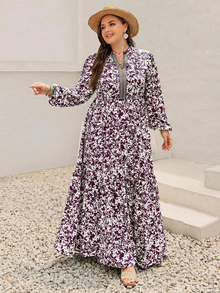 PLUS SIZE Carrie Maxi Dress - Purple-Plus Size Dresses- Boheme Junction