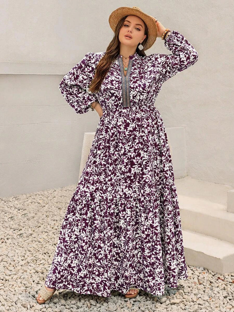 PLUS SIZE Carrie Maxi Dress - Purple-Plus Size Dresses- Boheme Junction