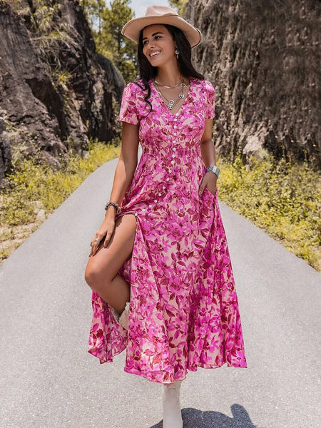 MARA Maxi Dress - Pink-Women Dresses- Boheme Junction