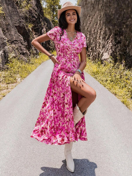 MARA Maxi Dress - Pink-Women Dresses- Boheme Junction