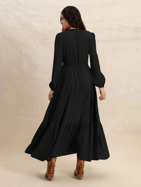 PLUS SIZE Paris Maxi Dress - Black-Plus Size Dresses- Boheme Junction