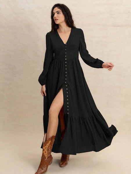 PLUS SIZE Paris Maxi Dress - Black-Plus Size Dresses- Boheme Junction