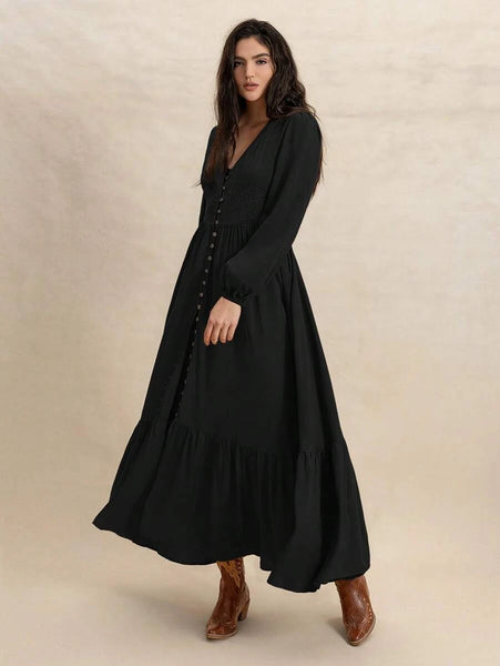 PLUS SIZE Paris Maxi Dress - Black-Plus Size Dresses- Boheme Junction
