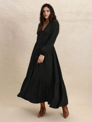 PLUS SIZE Paris Maxi Dress - Black-Plus Size Dresses- Boheme Junction